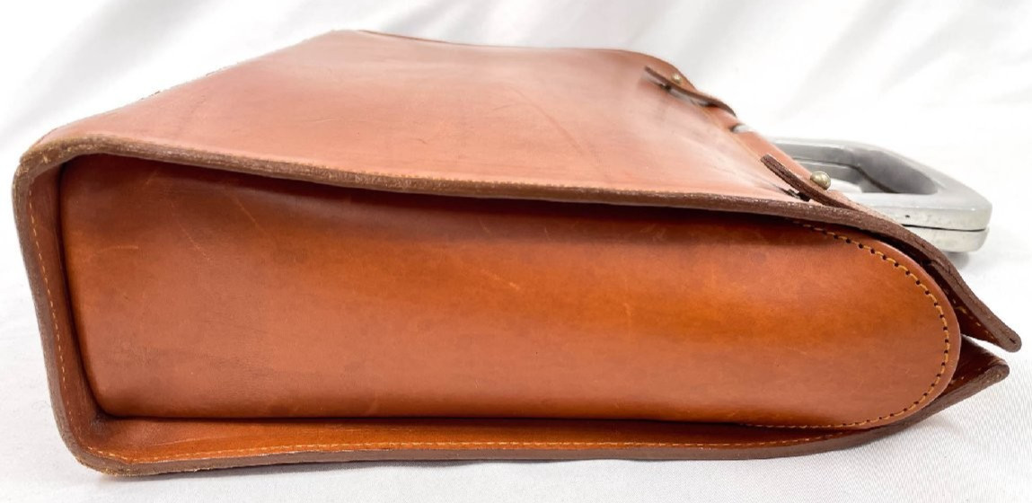 Bill Amberg Rocket Bag Bridle Leather Briefcase Light Brown Self Standing