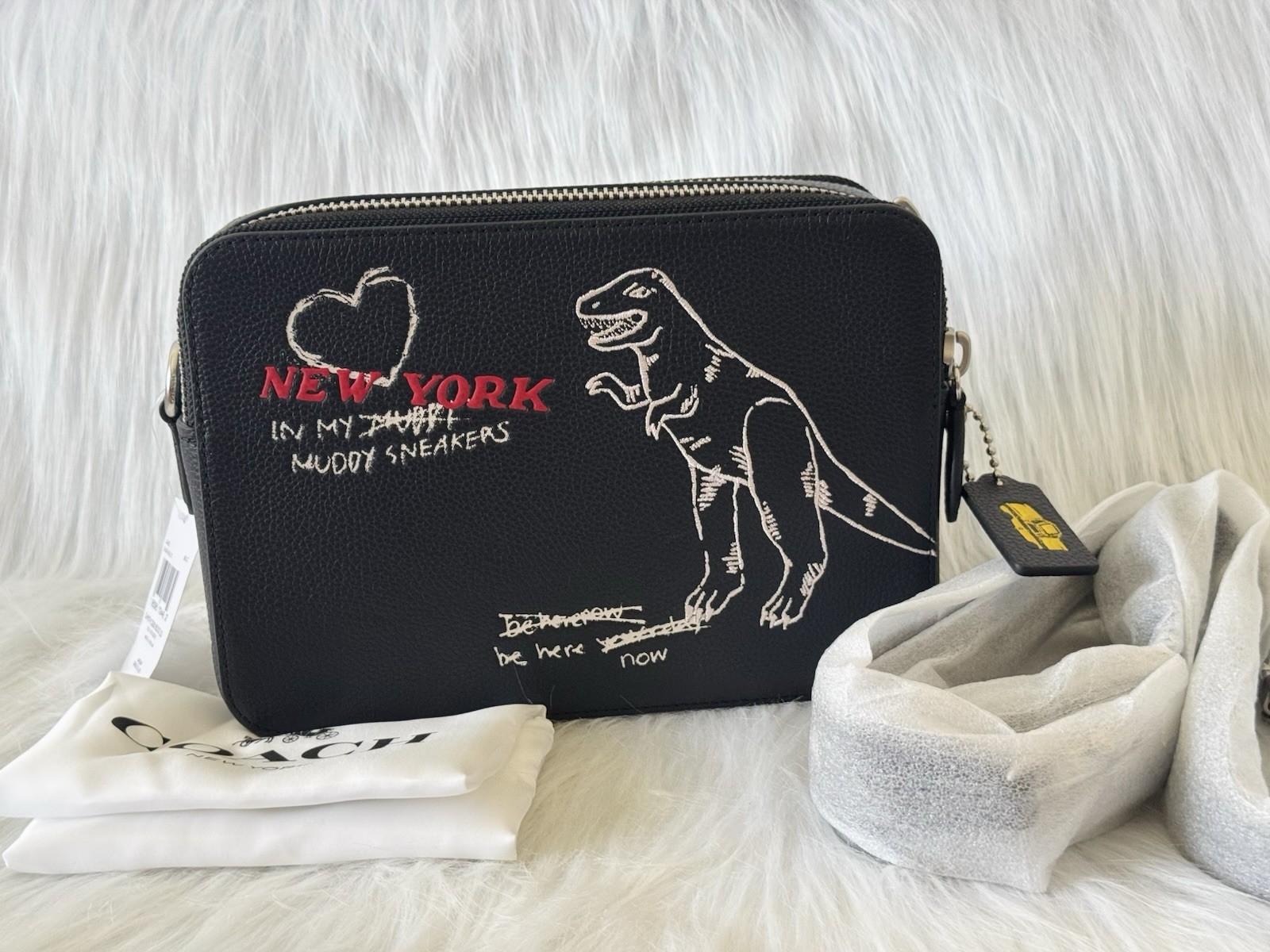 NWT Coach Charter Crossbody Bag 24 With Sketch Print CAK20 In Black Multi $495