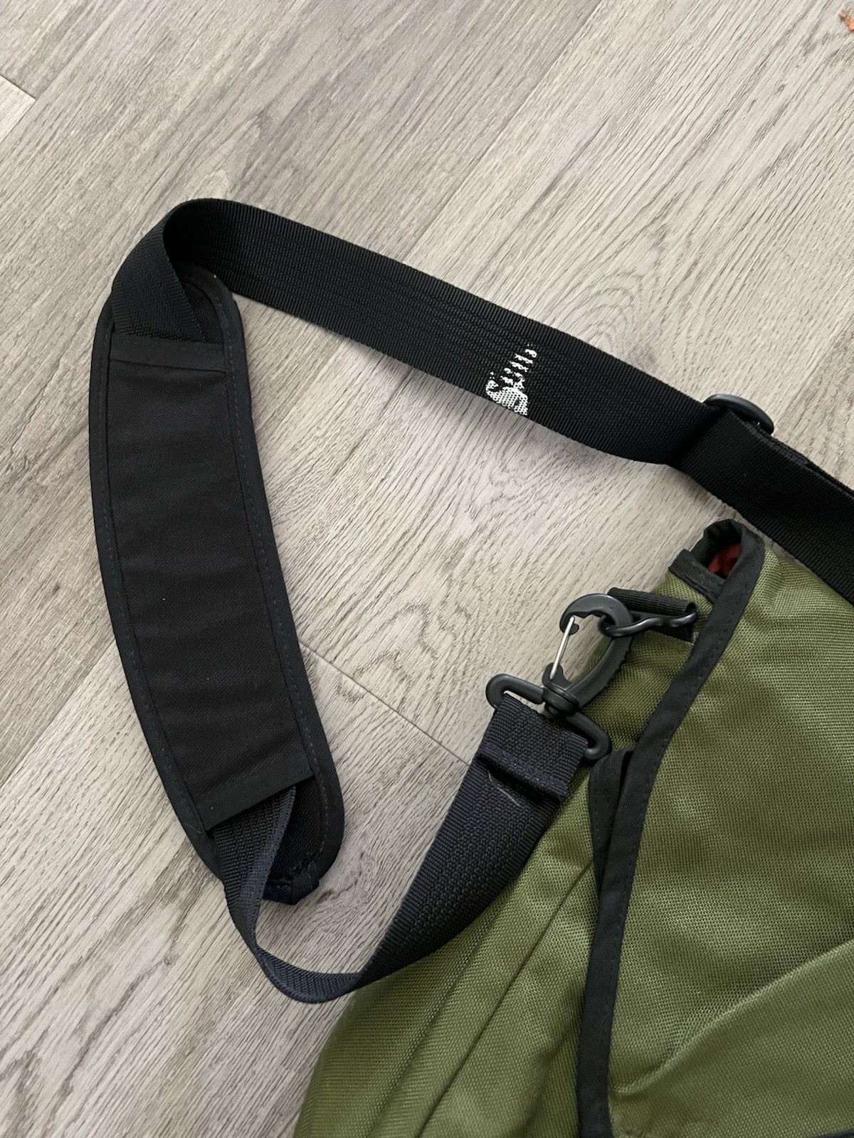Tom Bihn Ristretto Olive Green Messenger Bag with Orange Interior