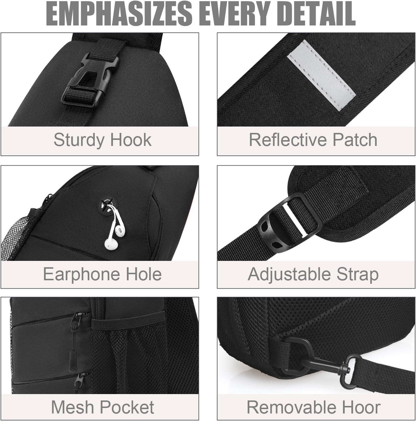 Crossbody Sling Bag Chest Pack Casual Shoulder Backpack Men Women