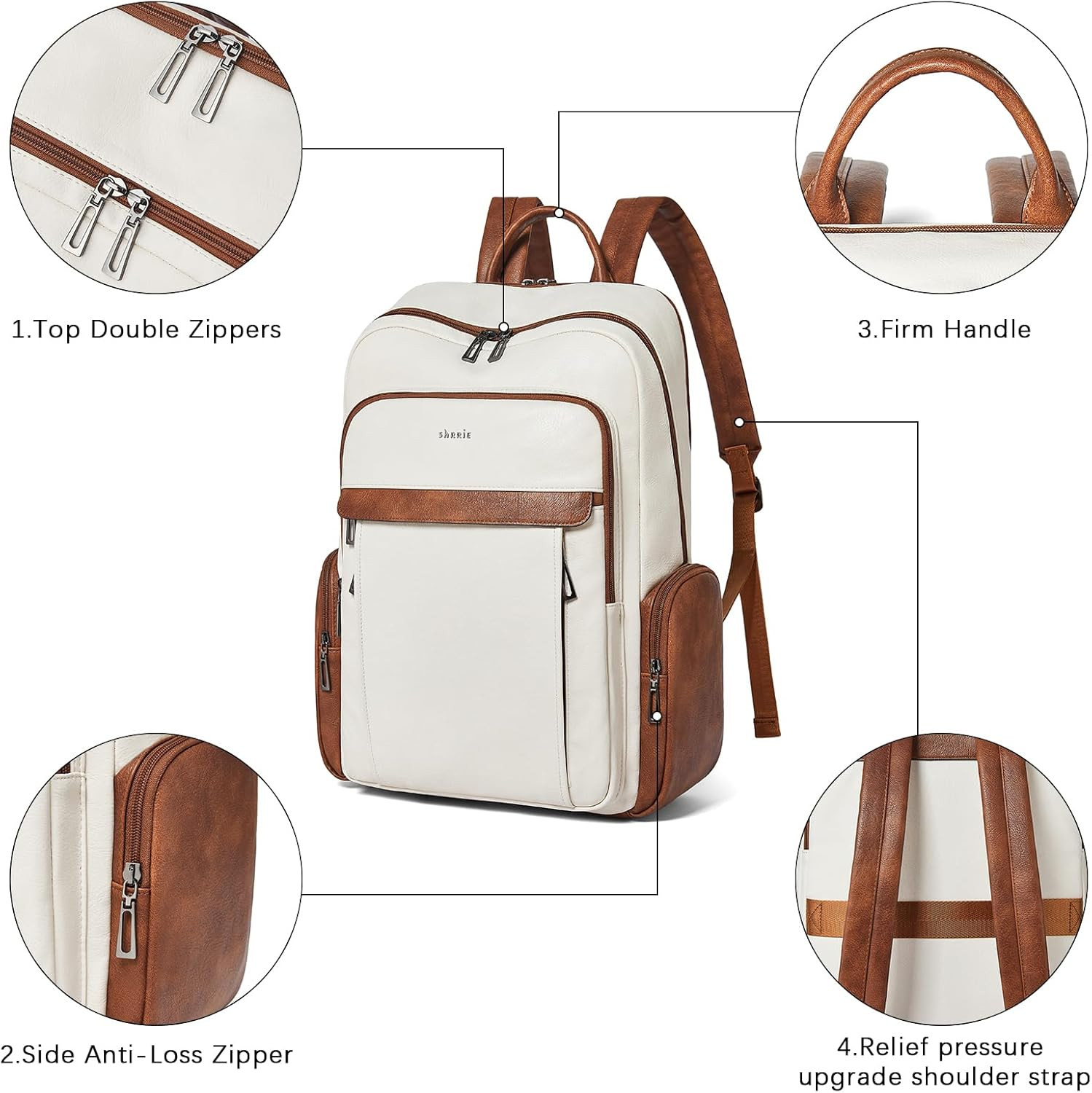 Chic Vegan Leather 17″ Laptop Backpack for Women – Travel Ready Purse