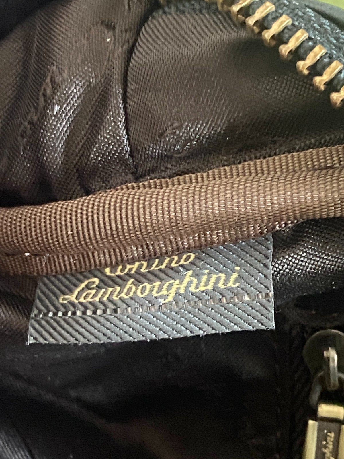 by Tonino Lamborghini Perforated Leather Men’s Crossbody/Shoulder Bag – Black
