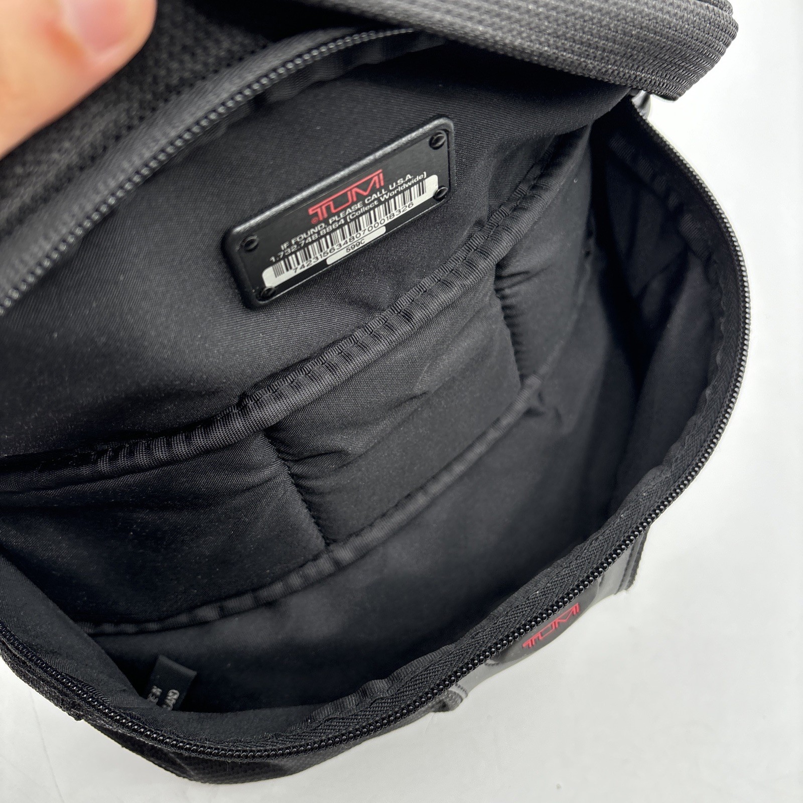 Tumi T2 Pewter Ballistic Nylon Fanny Pack Unisex Adults Black Belt Bag Pouch