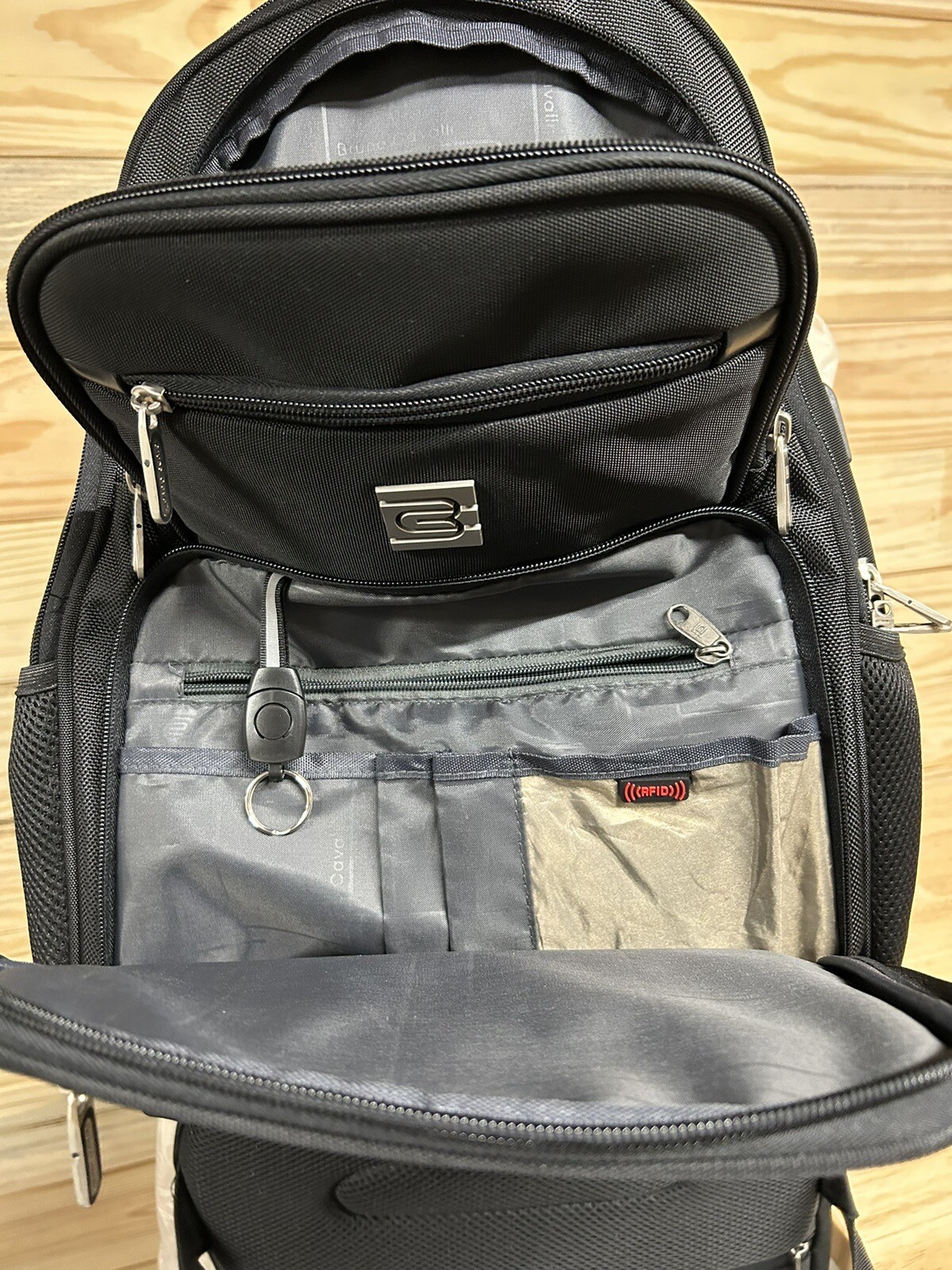 Bruno Cavalli Laptop Bag USB Charging Backpack, 15.6 Inch Laptop, Black