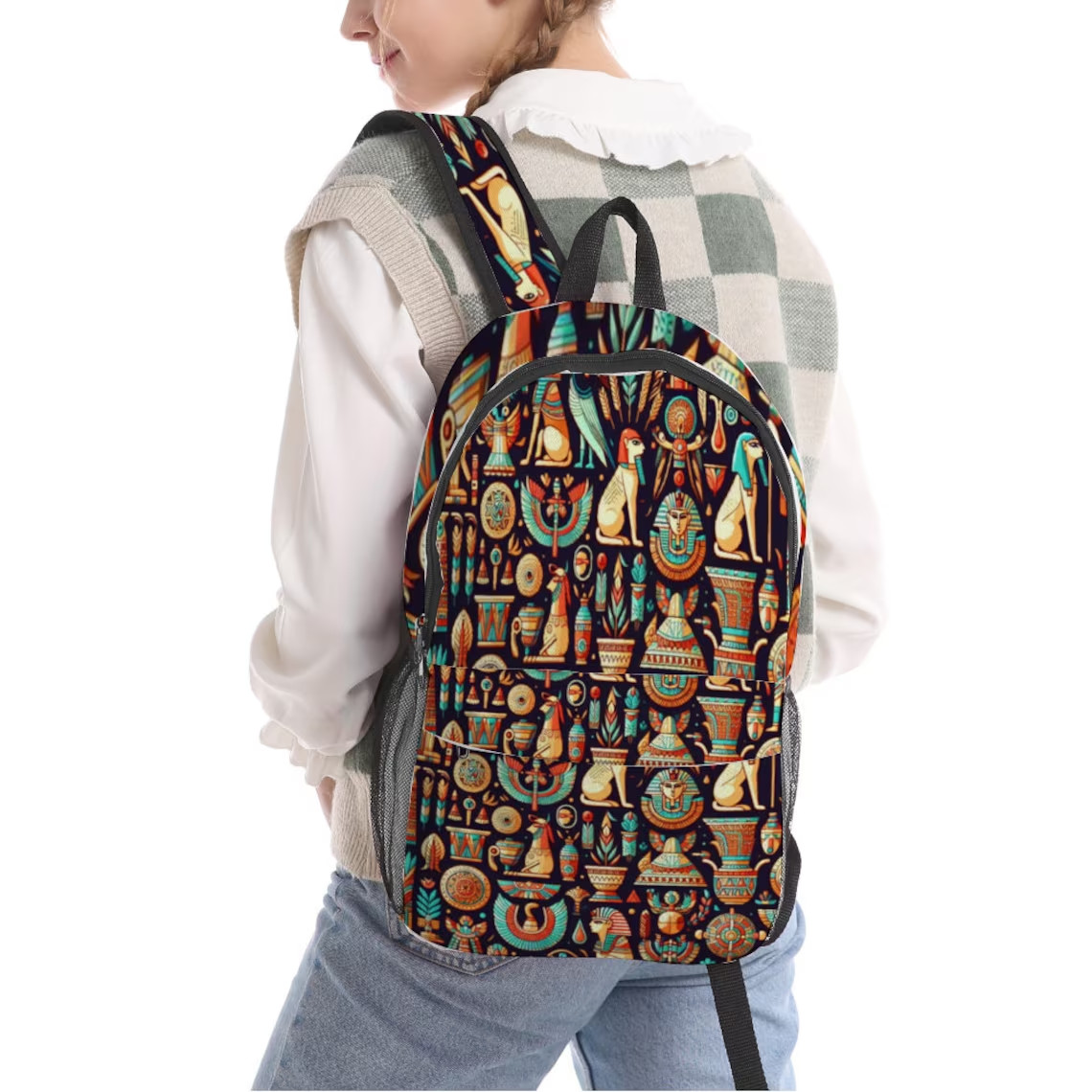 Nile Dream Vibrant Ancient Egyptian Pattern (AOP) Backpack 17.3″ x 10.2″ x 5.9″