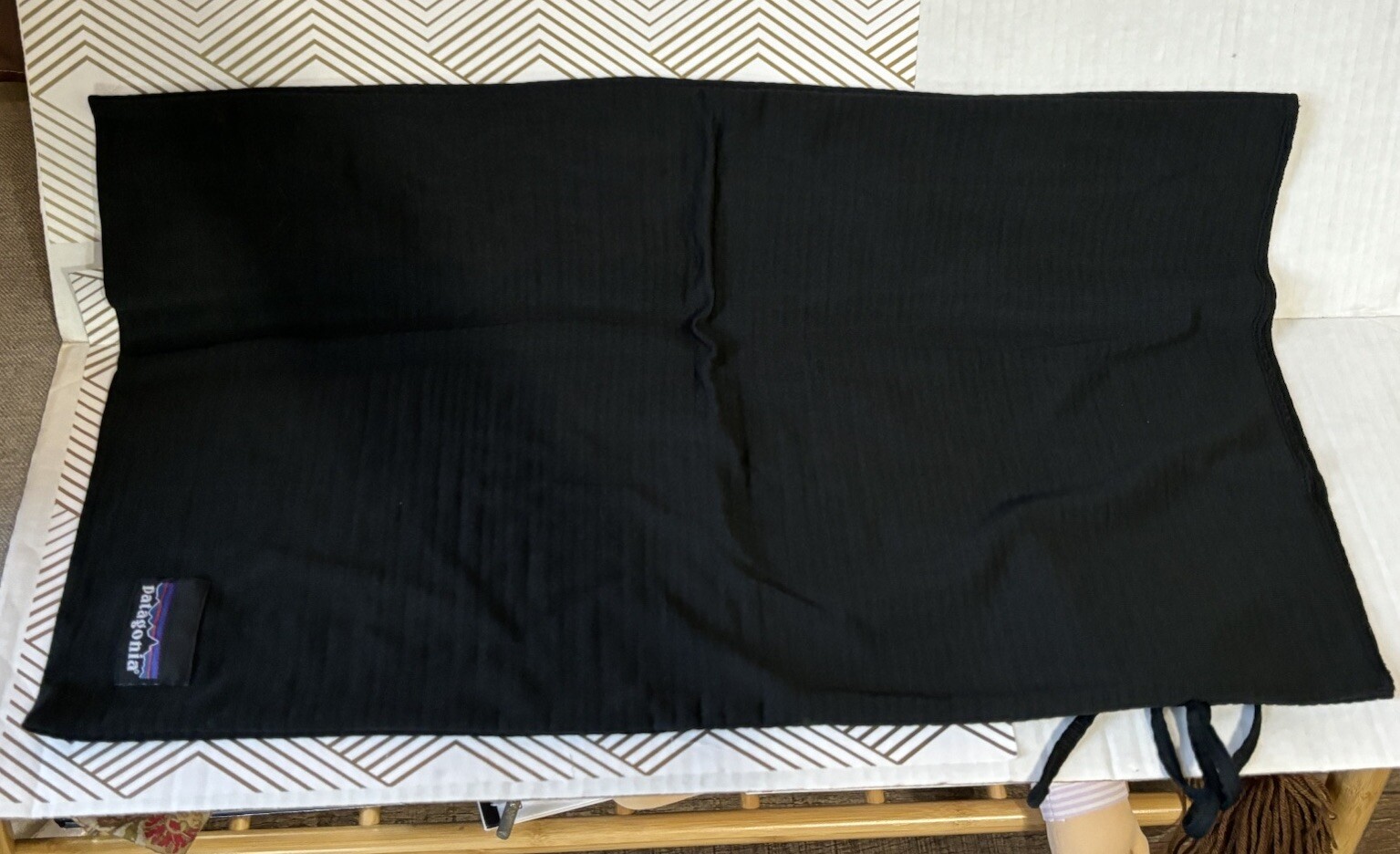 Patagonia Cotton Bag Storage Sack Tie Black 21×13 inches String Camping
