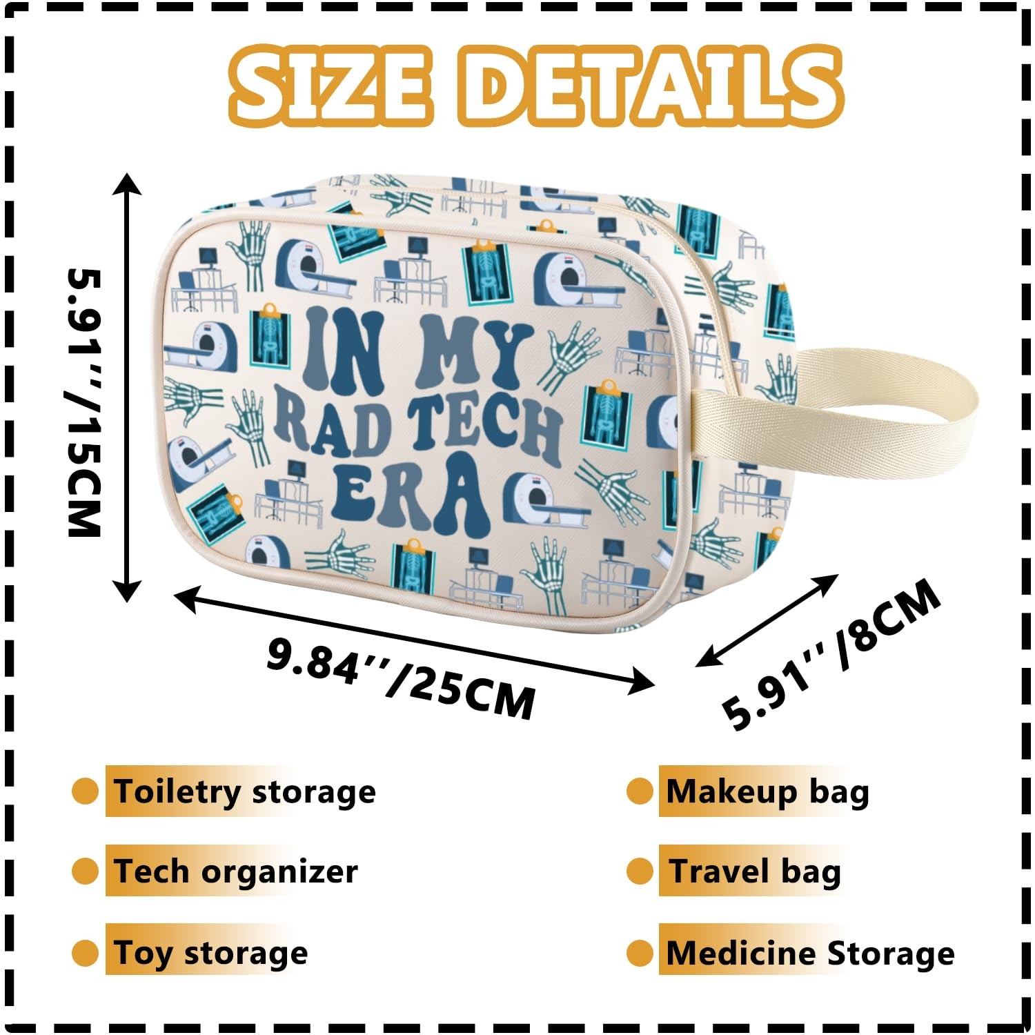 In My Rad Tech Era Makeup Bag Gift Xray RAD TECH ERA t-m