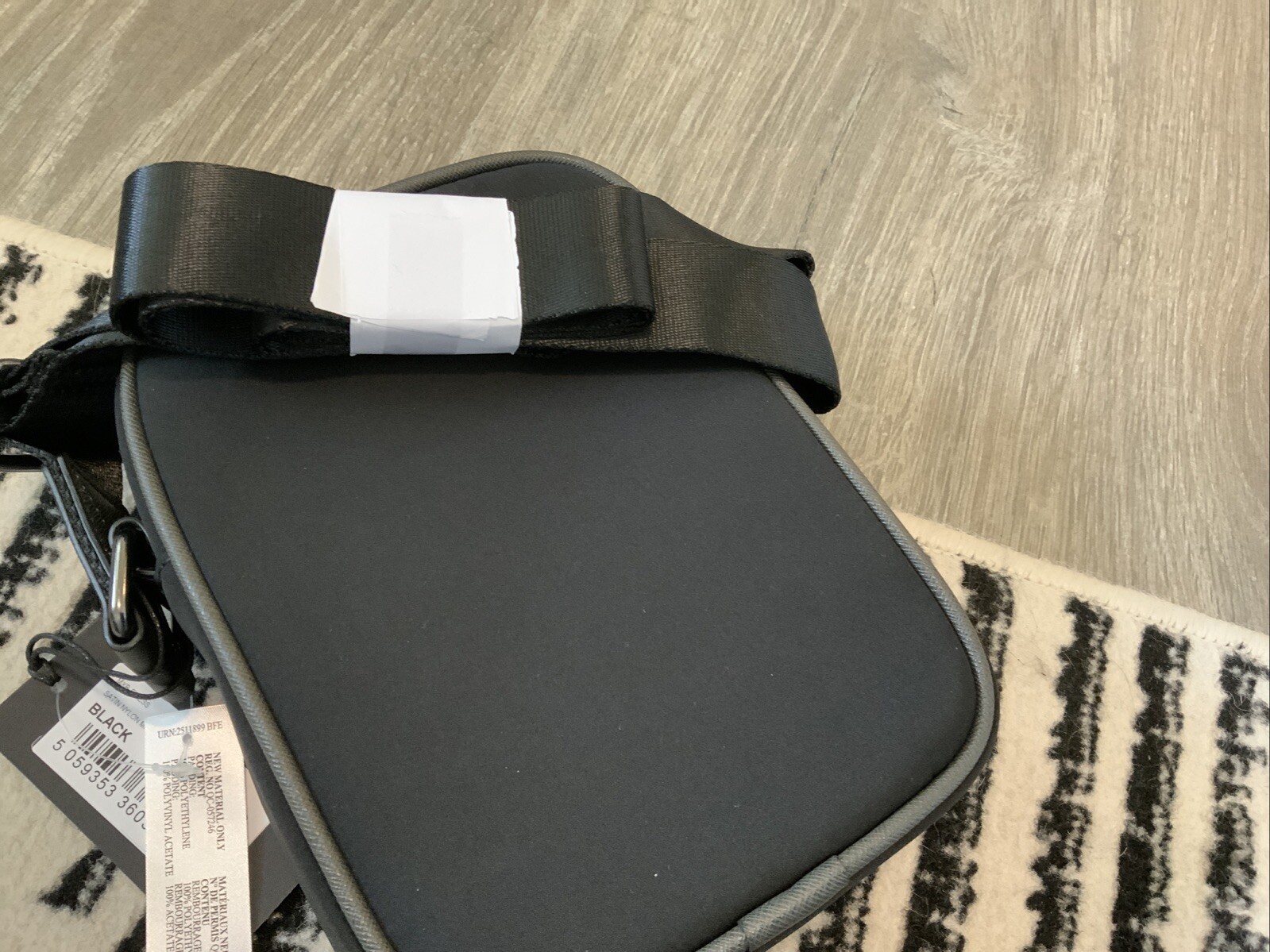 Ted Baker London Satin Nylon Mini Flight Bag Black NWT Purple