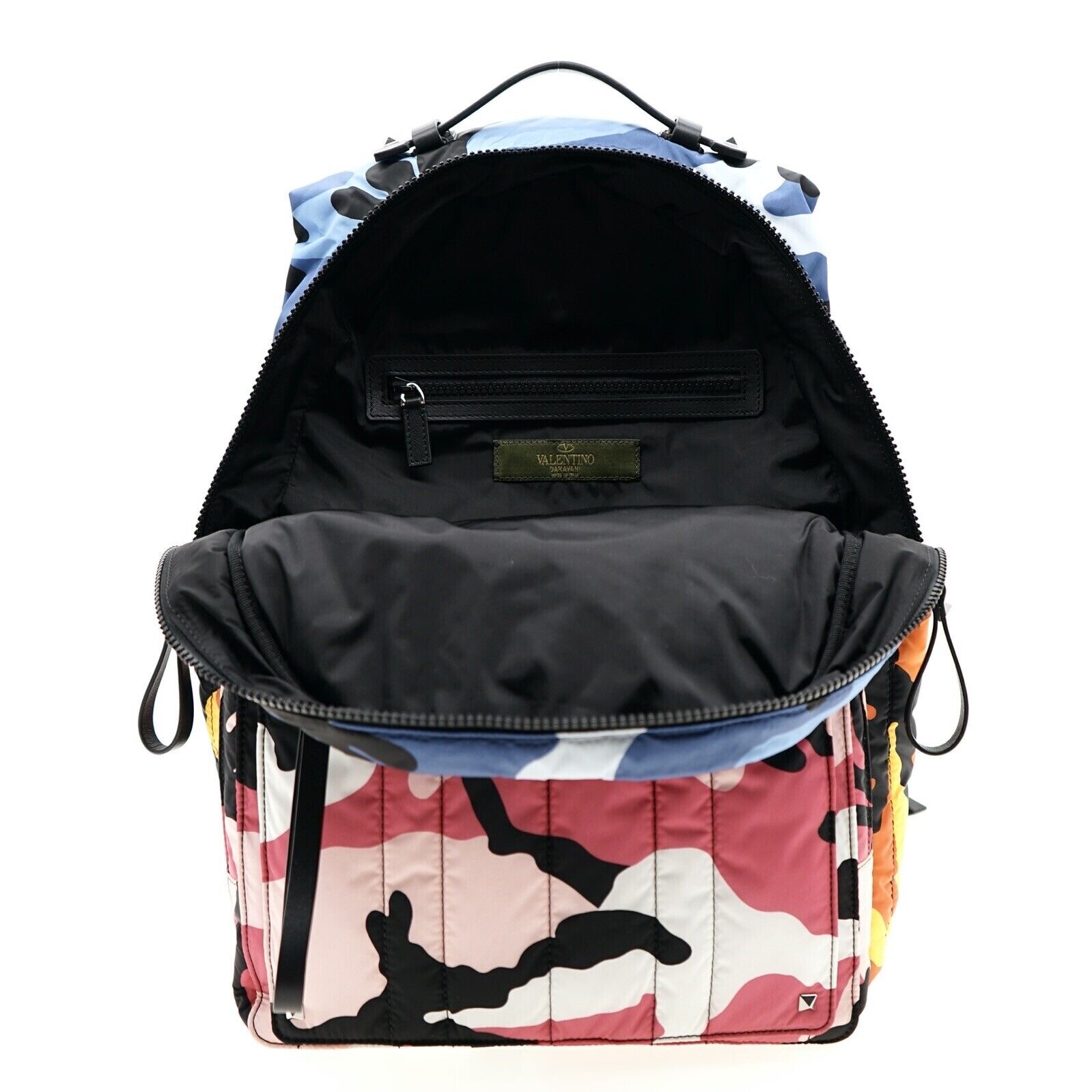 Valentino Garavani Camushuffle Backpack Quilted Nylon Multicolor New