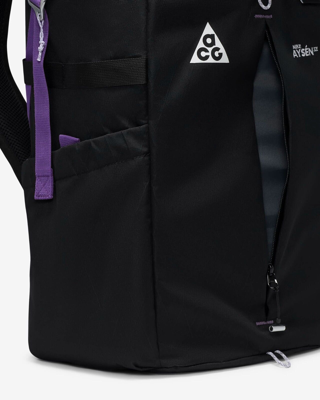 Nike DV4054-010 ACG Aysen Day Pack Backpack Black/Cool Grey/White/Purple (32L)