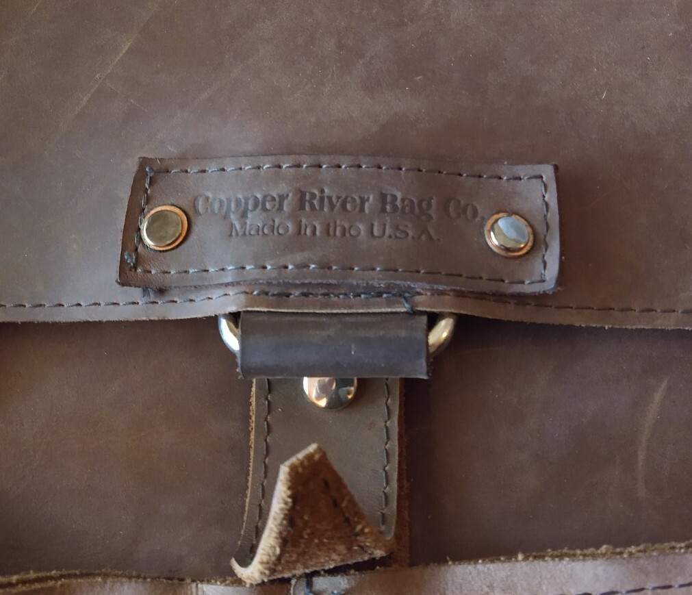 Copper River Co Brown Leather 19″ Harness Crossbody Messenger Bag Made In USA