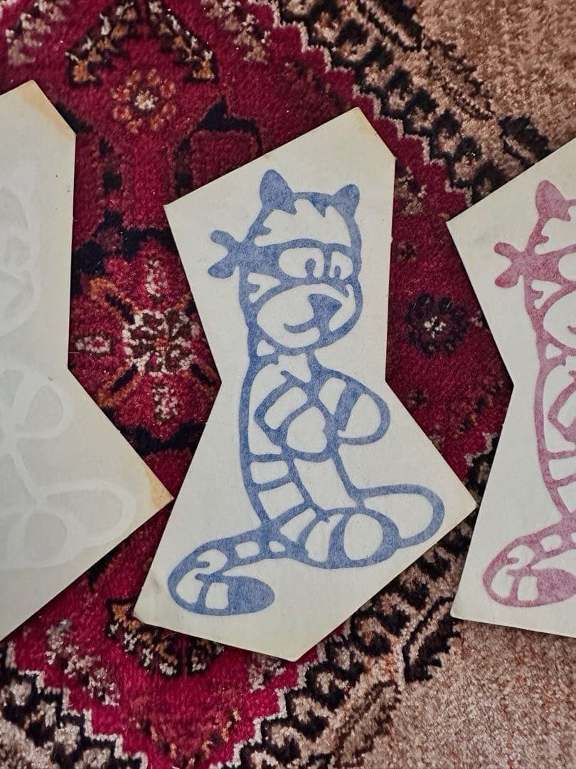90’s Calvin & Hobbes Stencil Sticker – Blue, Green, Red, White