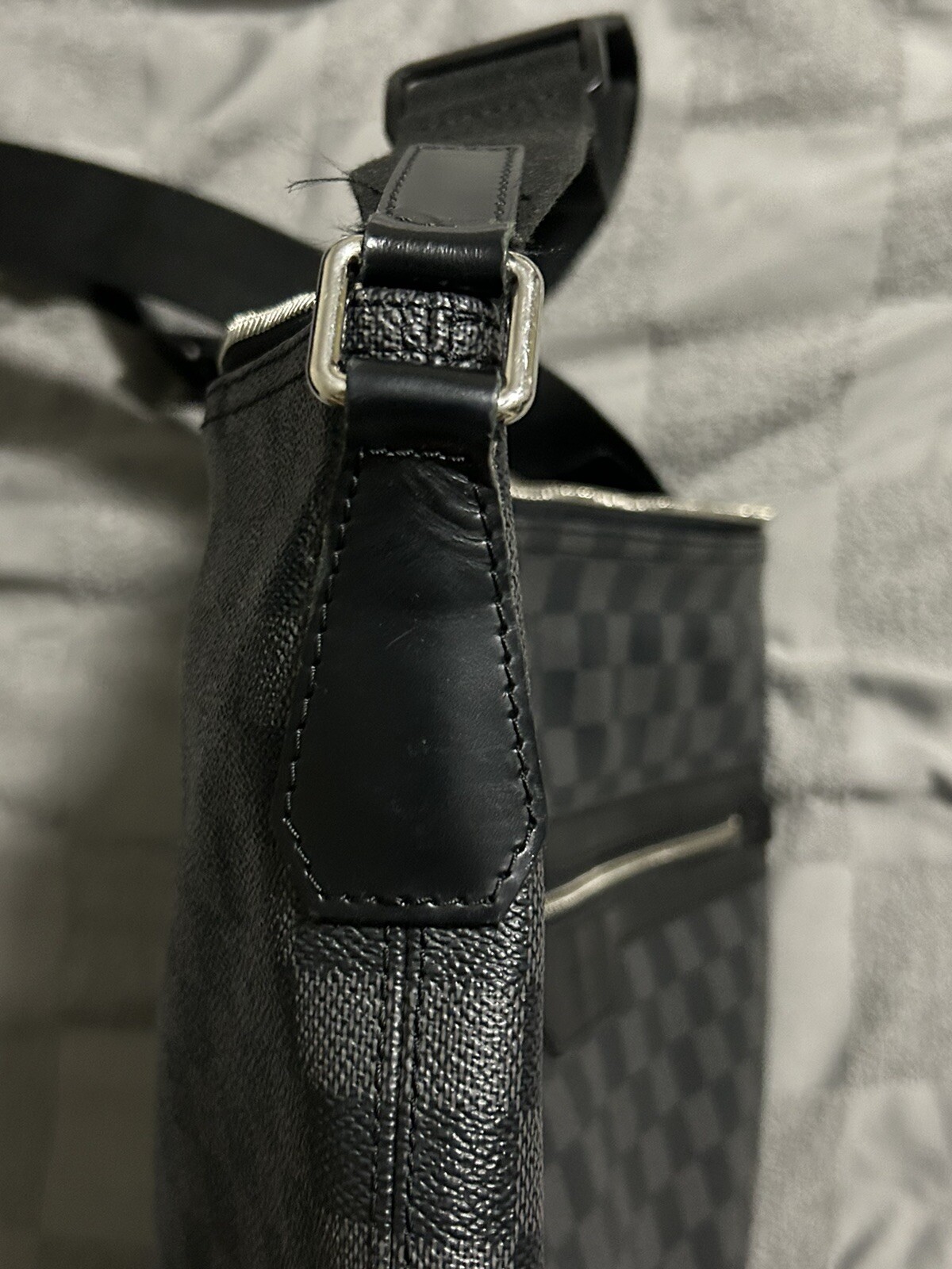 Authentic Louis Vuitton Mick Handbag Damier Graphite MM Black