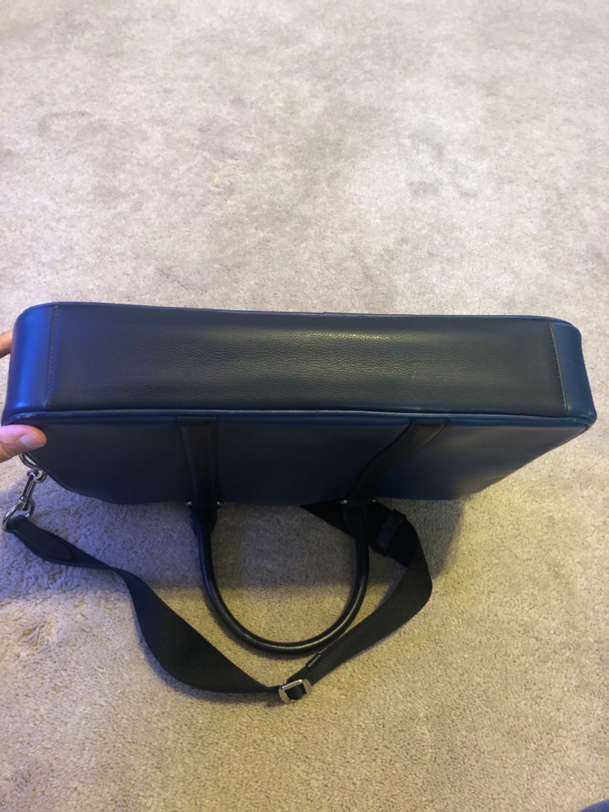Coach Metropolitan Blue and Black Leather Computer Bag/Brief Case RARE EUC