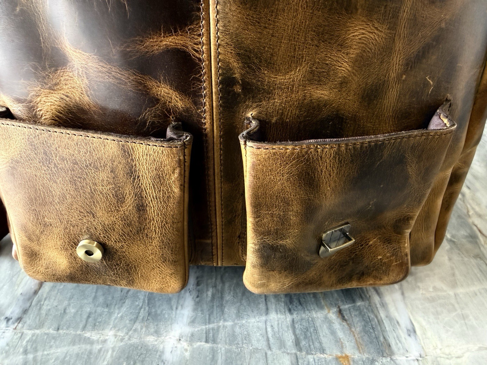 Buffalo Distressed Rustic Leather Large Messenger Bag Laptop Shoulder Bag