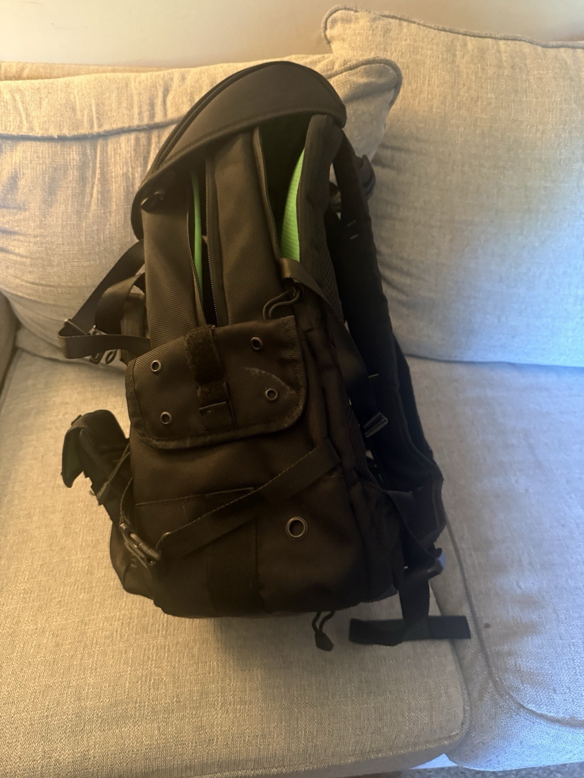 Razer Black/Green Backpack Large Zip & Buckle Padded Adjustable Strap