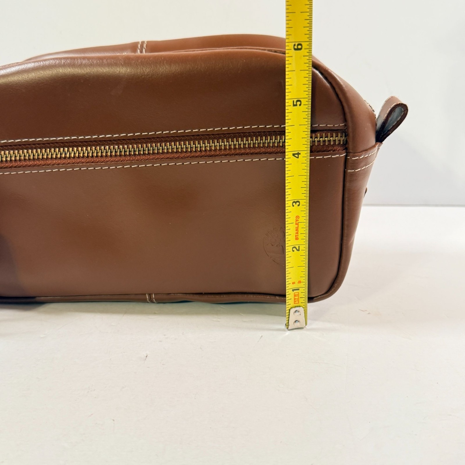 Timberland Nevada Men’s Leather Cognac Toiletry Bag Travel Kit Accessory NEW