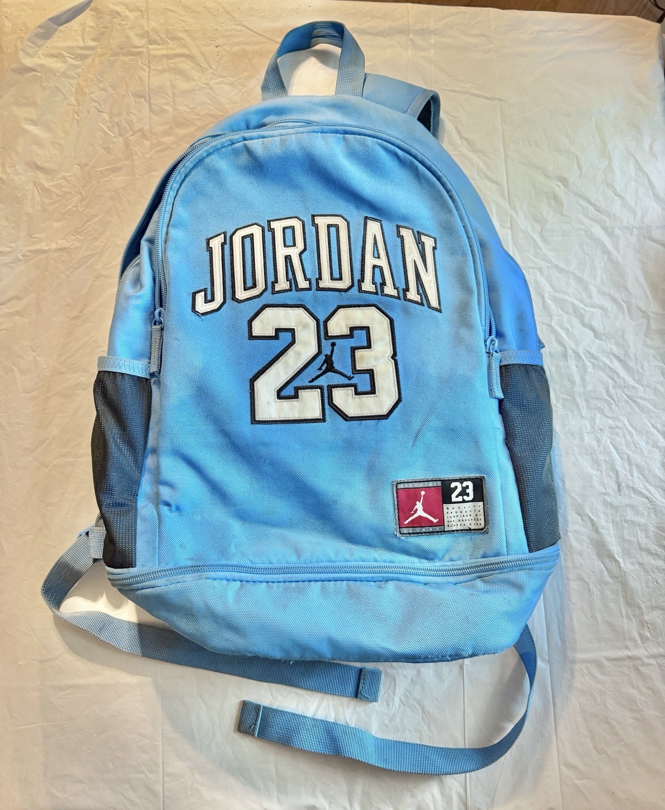 Jordan 23 Backpack Carolina Blue Book Bag School Laptop Backpack Jumpman EUC