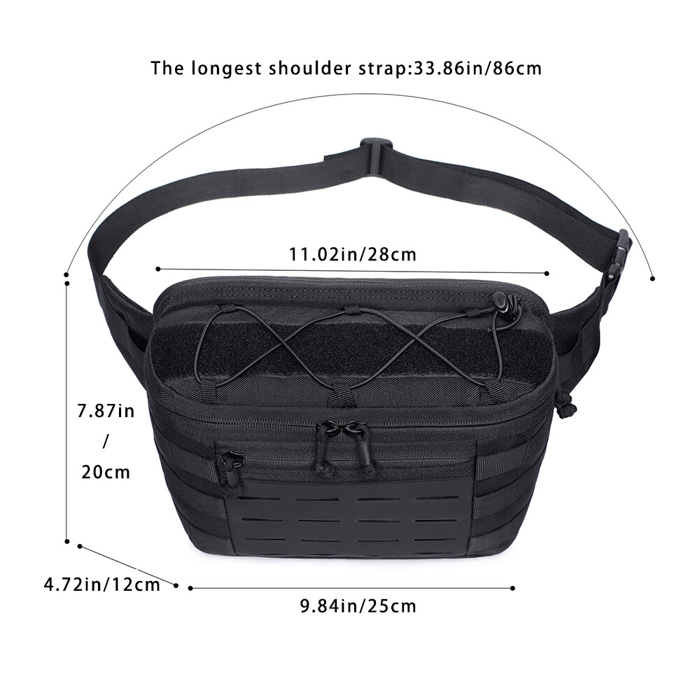 Molle Waist Pack High-capacity Crossbody Pouch Tool Bag for Work Travel School