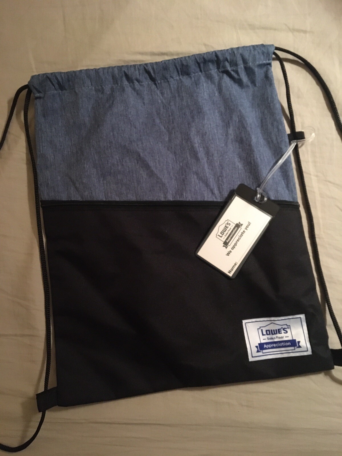 Cinch-sack Backpack, Lowes store Drawstring bag & Luggage Tag set, promo goods