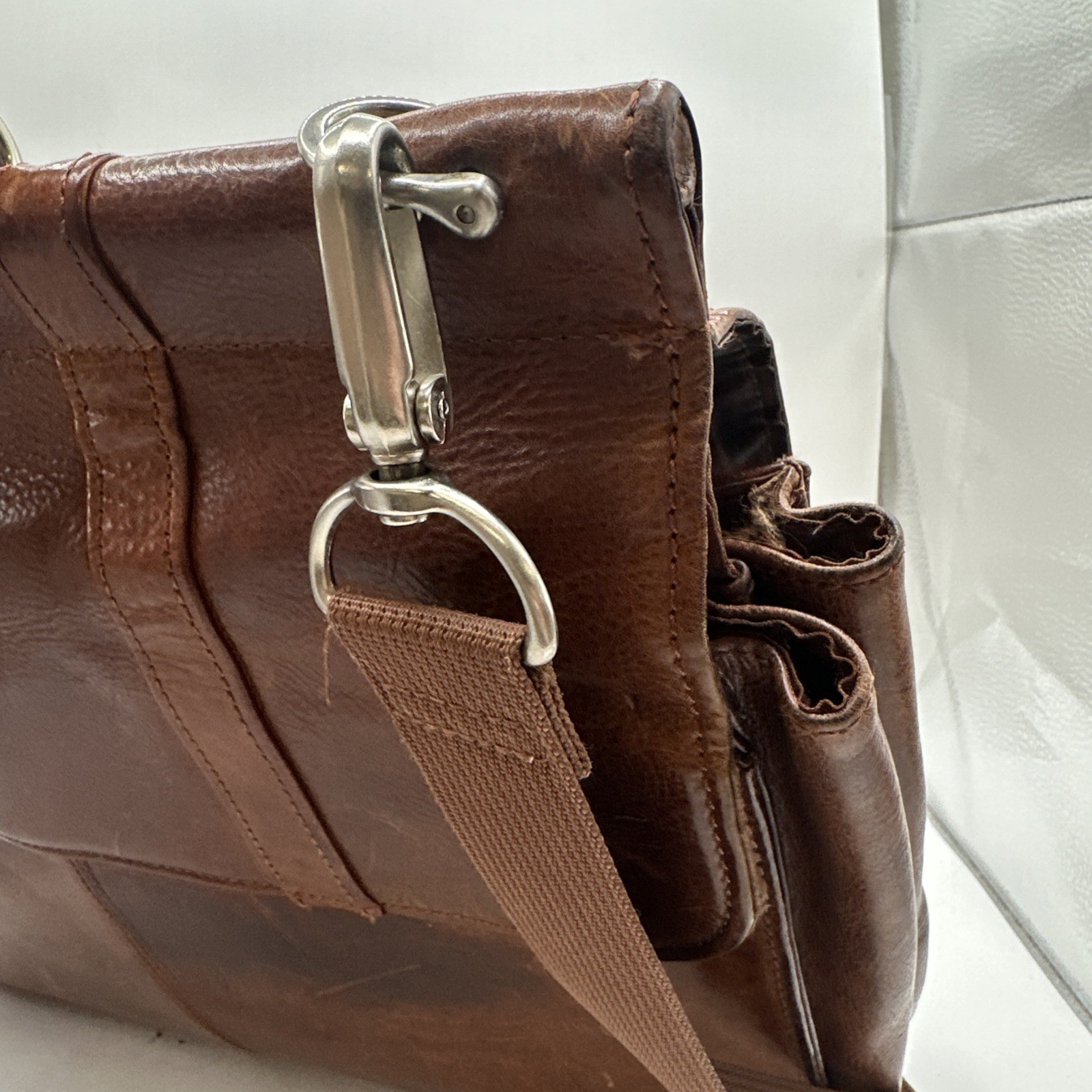 Wilson’s Leather Briefcase Brown Laptop Messenger Bag Commuting Travel Work Y2K