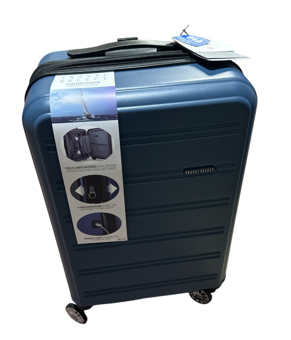 Travel Select Bridgetown Matte 21″ Carry On Hardside Spinner Suitcase Blue