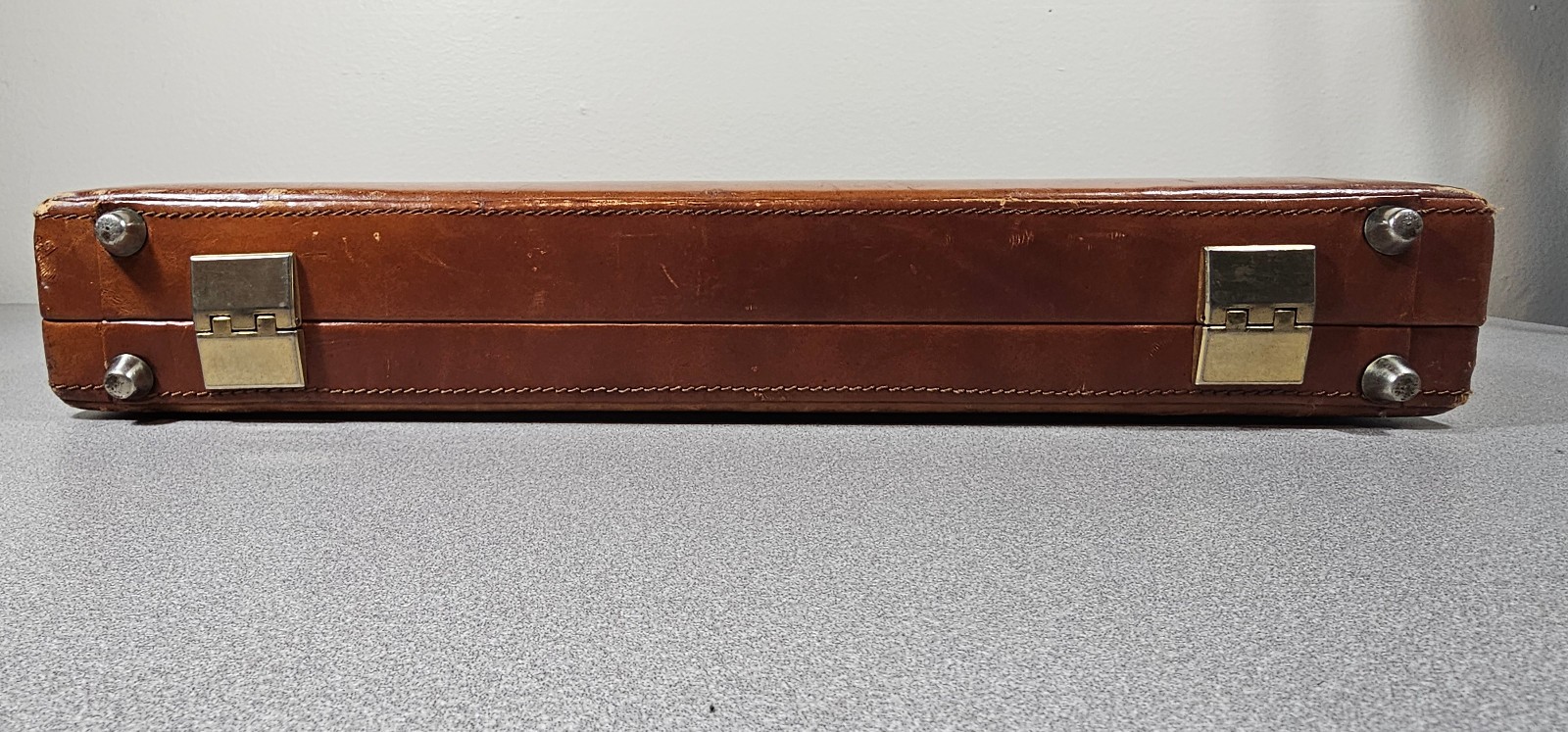 Stebco Leather Briefcase Spain FOR PARTS Latch Damage Strong Handle With Keys