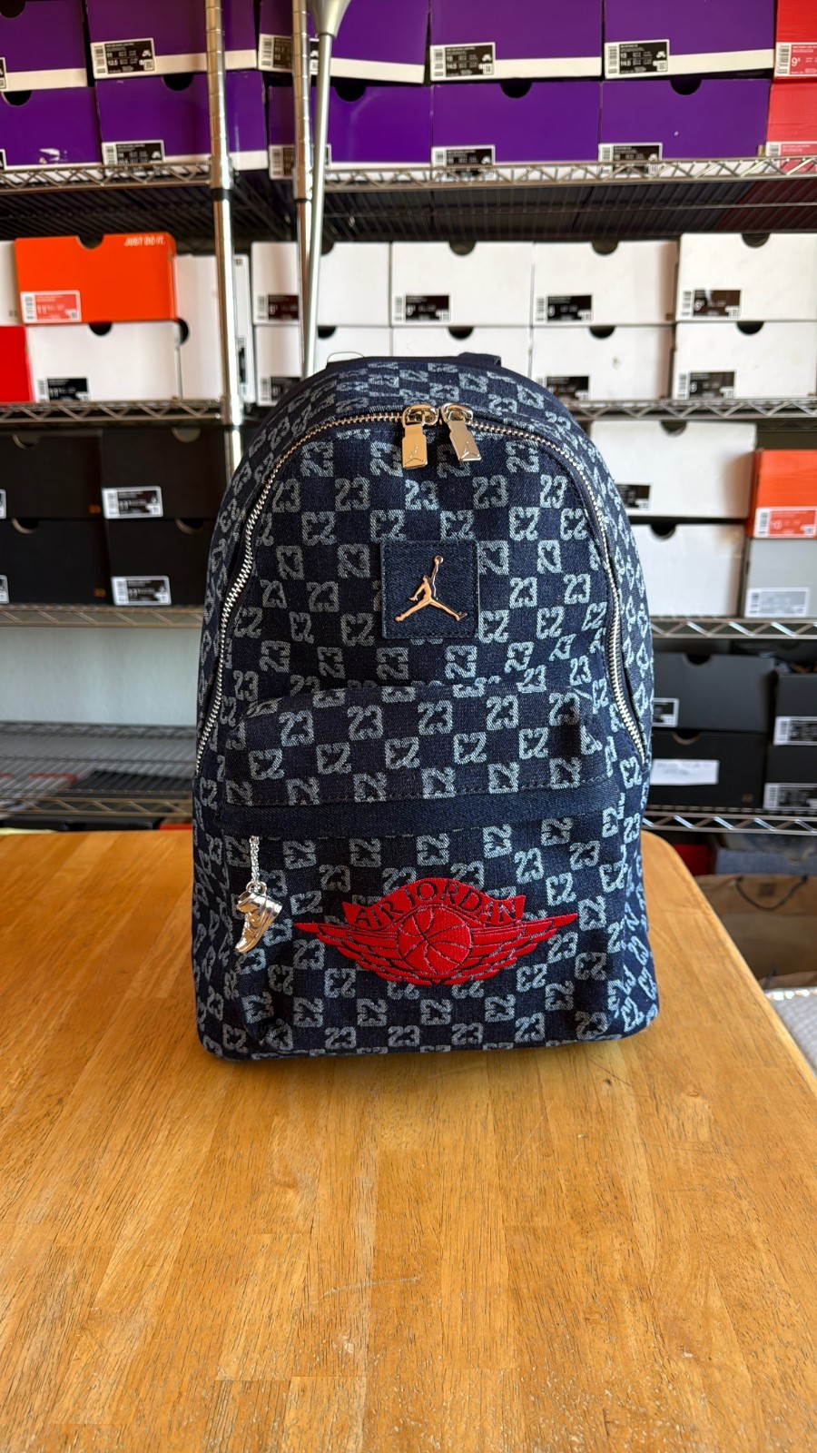 Nike Air Jordan Monogram Backpack Gym Bag MA9259-BHD Indigo Blue Laptop Sleeve