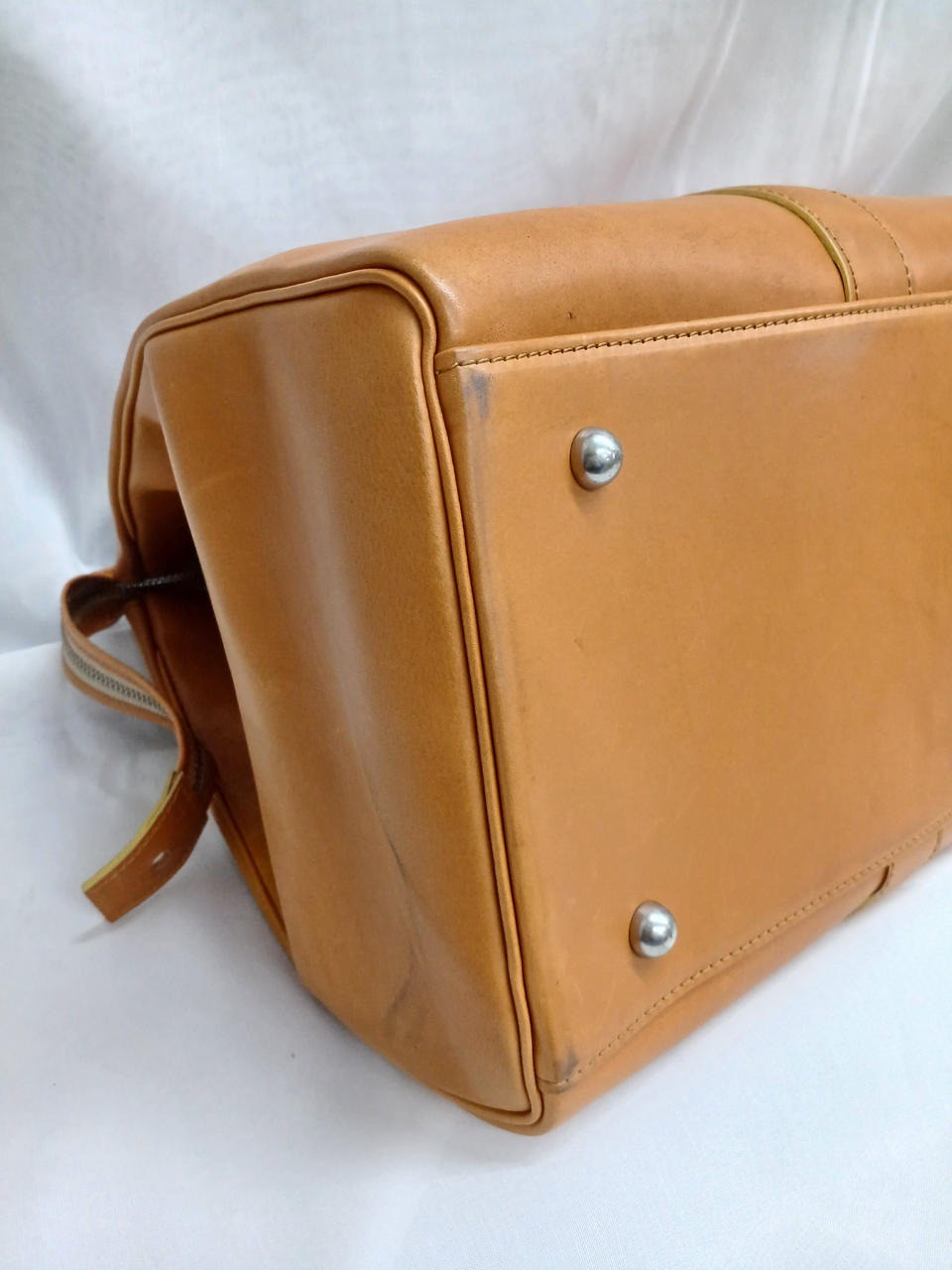 PORTER TAND Boston bag Camel Brown Leather Men Duffle bag Large capacity