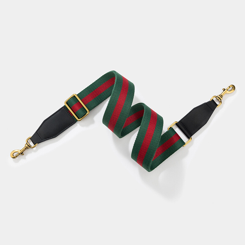 New Crossbody Shoulder Strap Gucci Replacement No Logo Green Red Web Leather