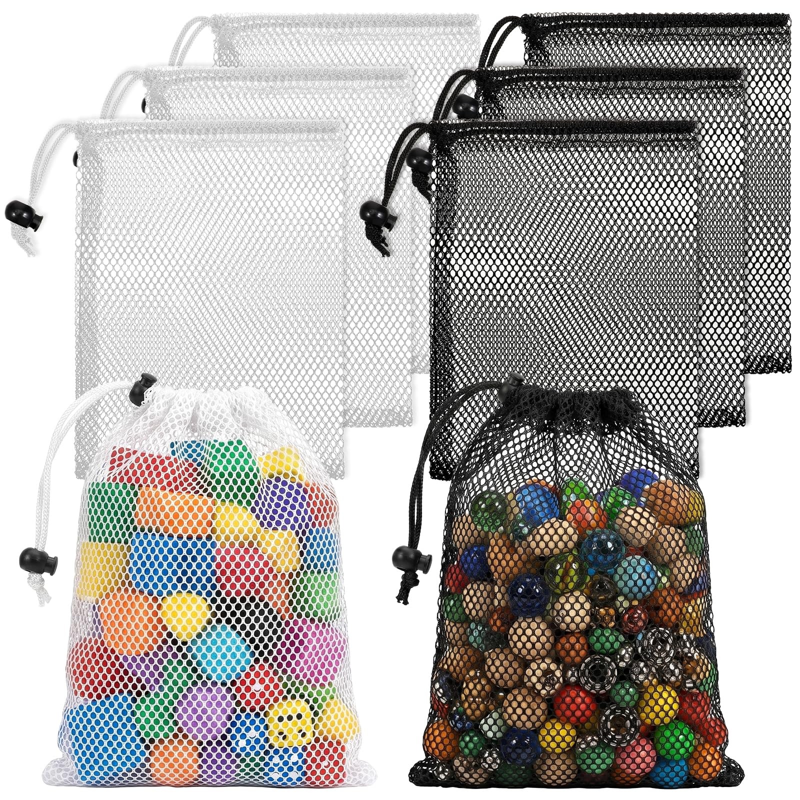 6 Pcs Small Mesh Drawstring Bag, 6 X 8 Inch Polyester Mesh Storage Bags Mini