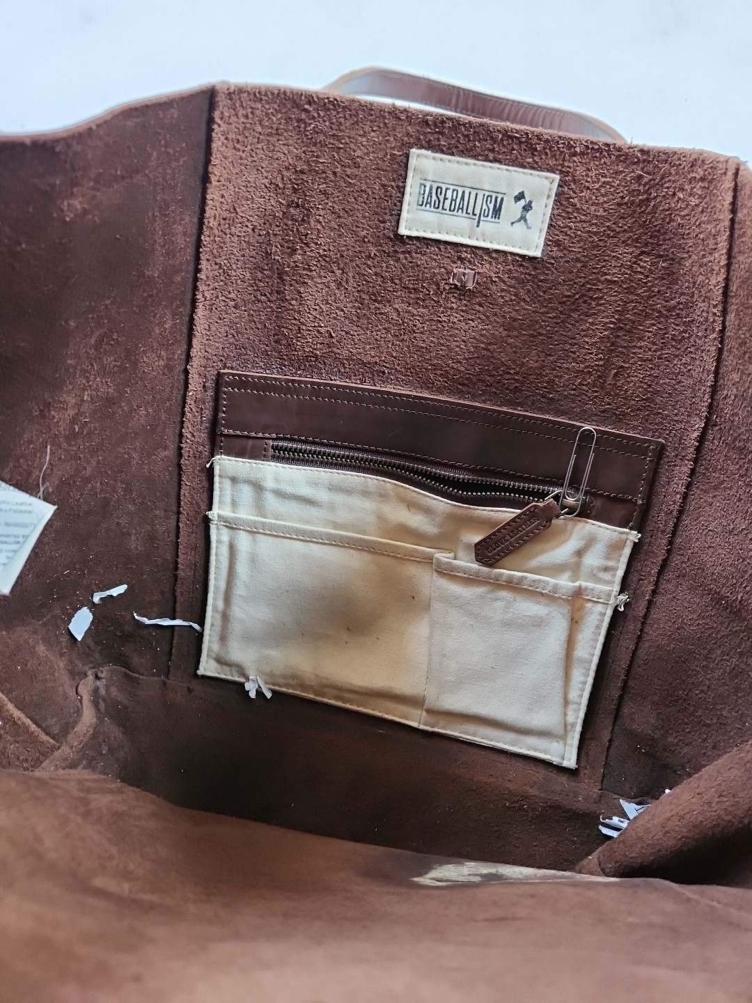 Baseballism Glove Leather Messenger Bag Brown Tote