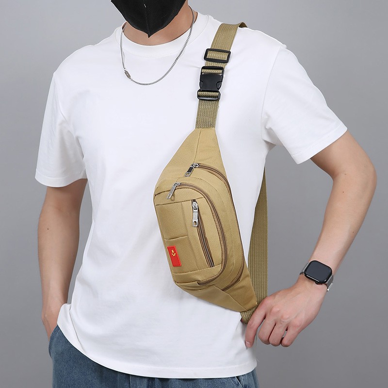 Men’s Fanny Pack Wear-resistant Crossbody Bag Chest Bag Outdoor Sports Bag US