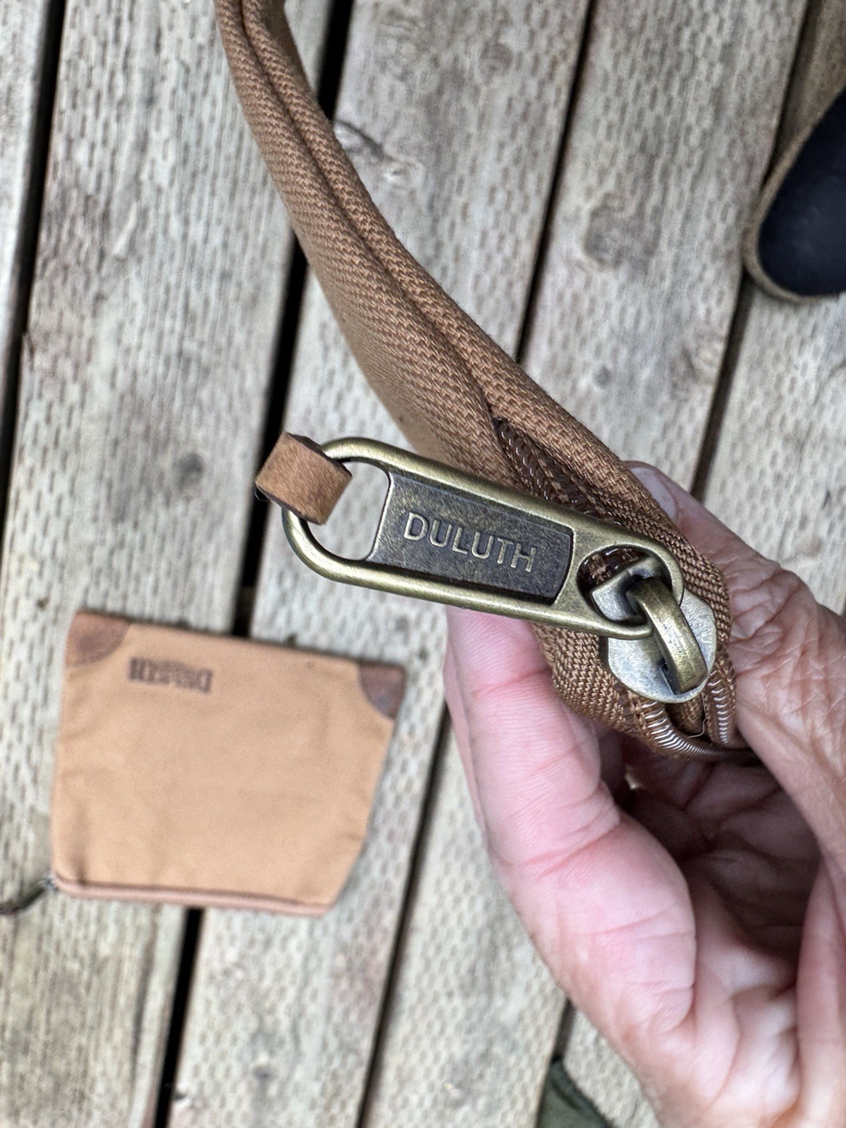 Duluth Trading Co. Brown Solid Zip Pouch Bags Lot of 2, Unisex Adults