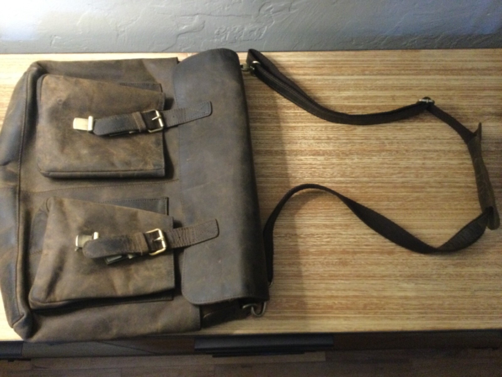 Vintage KomalC leather messenger bag