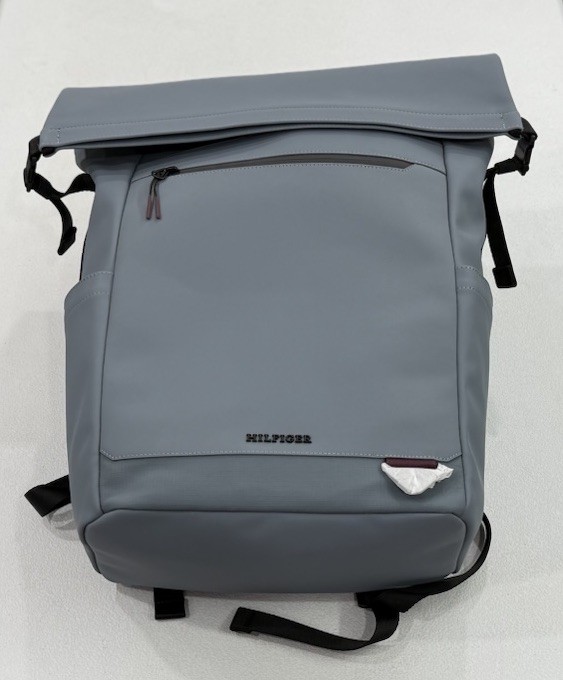 Tommy Hilfiger Men’s Rolltop Backpack, Gray(Blue), One Size