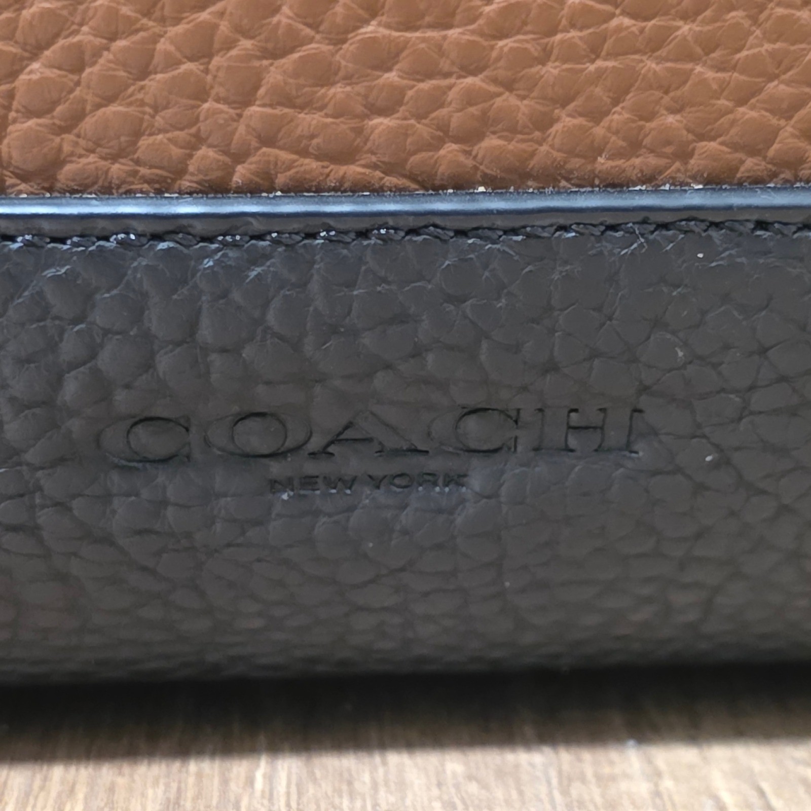 Coach Hamilton Pebble Brown Leather Double Zip Men’s Leather Briefcase F27617