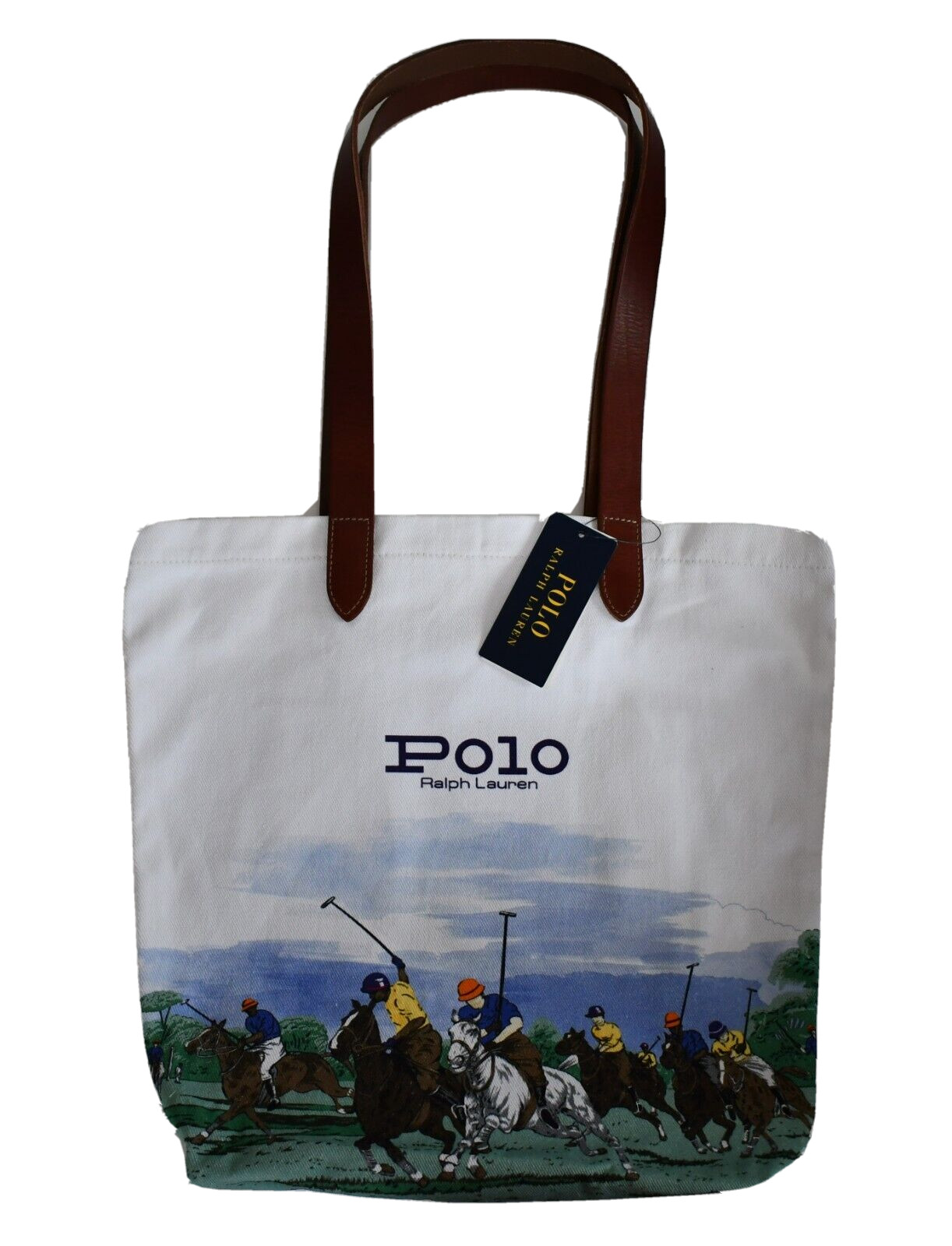 New POLO RALPH LAUREN EQUESTRIAN-Print COTTON Twill SHOPPER TOTE Book Bag