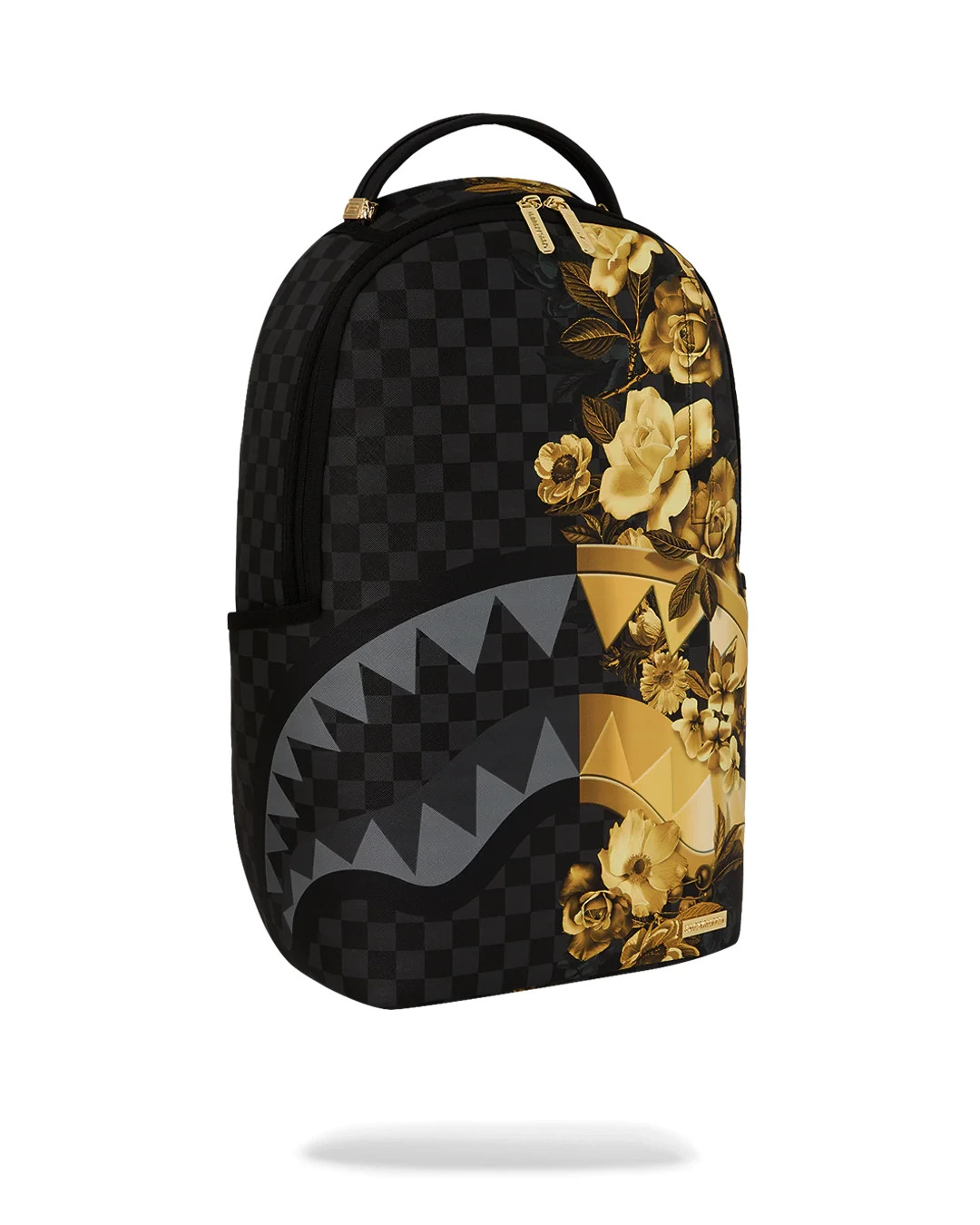 Sprayground Gold Floral Bloom Backpack🔥Black Bookbag Large School Travel Bag