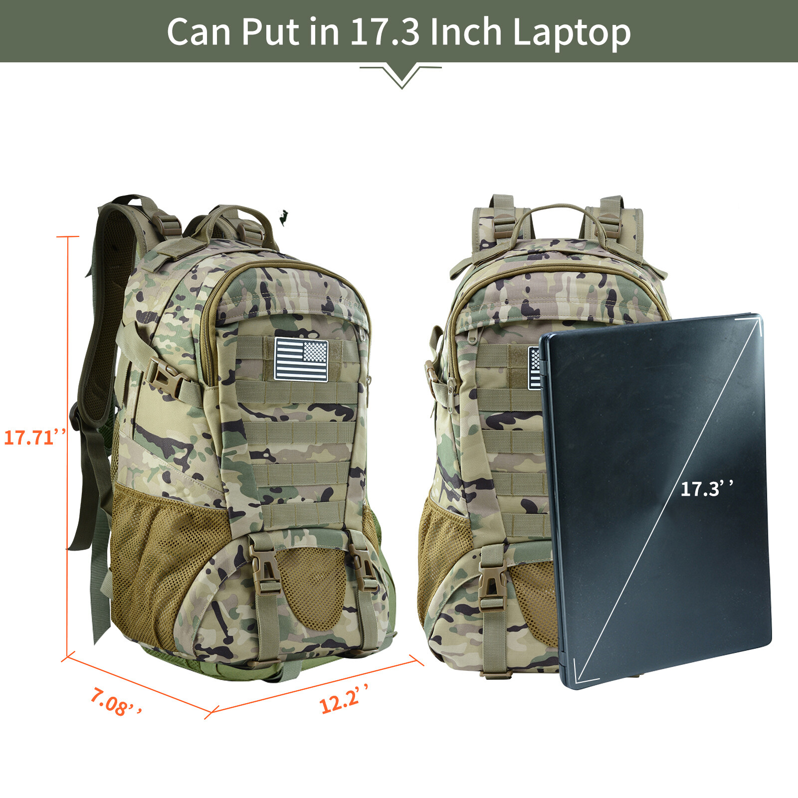 Outdoor Tactical Backpack Military Molle Rucksack Camping Travel Hiking Bag USA