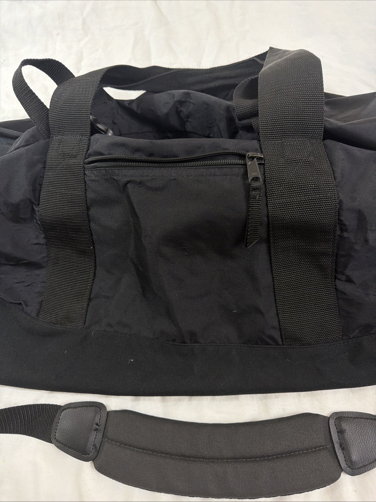 LL Bean Black Duffle Bag With Shoulder Strap Large 33x18x11