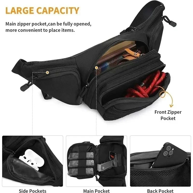 Tactical Multi-Function Waist Pack Fanny Bag Nylon Shoulder Men Hiking Sports