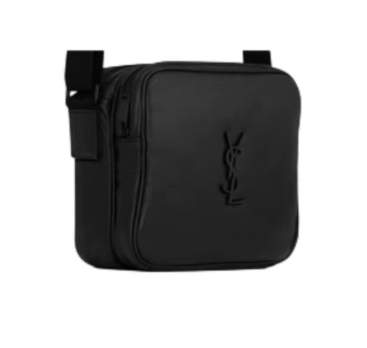 SAINT LAURENT Niki matte leather crossbody bag for men black 7.7*3.1*7.1 in