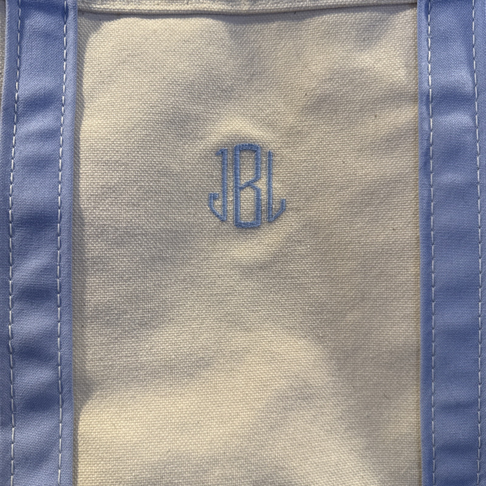 Vintage LL Bean Boat And Tote Black Trim Ivory Bag Canvas Medium 16″ x 11” A6