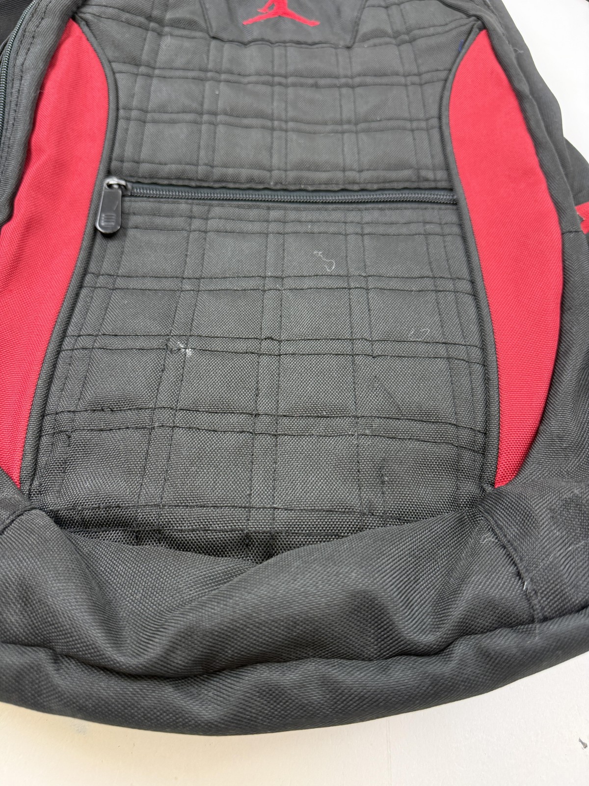 Jordan Backpack Mens One Size Black Red Padded Mesh Back Zip Pockets Sports