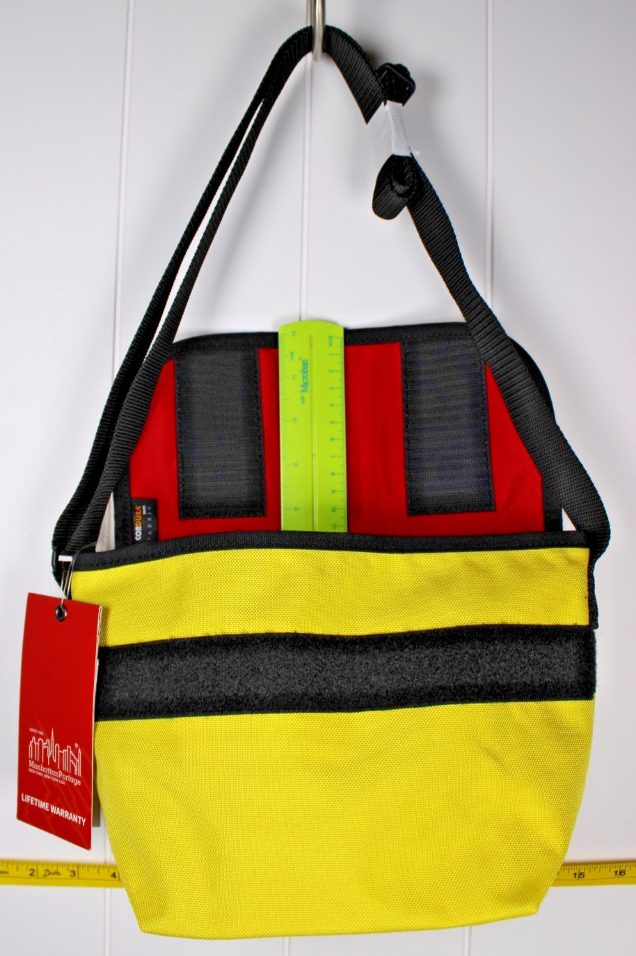 Manhattan Portage Messenger Bag Hook-and-Loop Closure Zip Pocket YELLOW