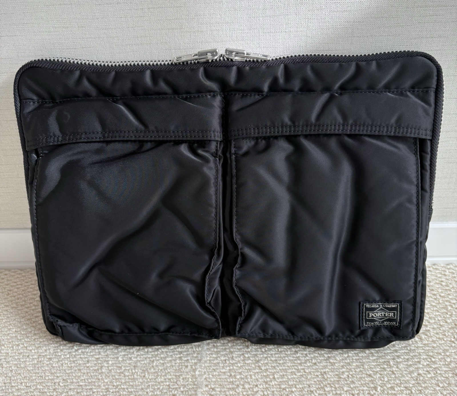 Yoshida & Co. Porter Tanker Clutch Bag Document Case Black Used Japan 35cm×24cm