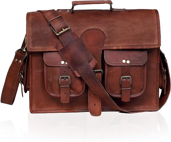 Handmade Men’s Genuine Leather Vintage Laptop Messenger Briefcase Bag Satchel