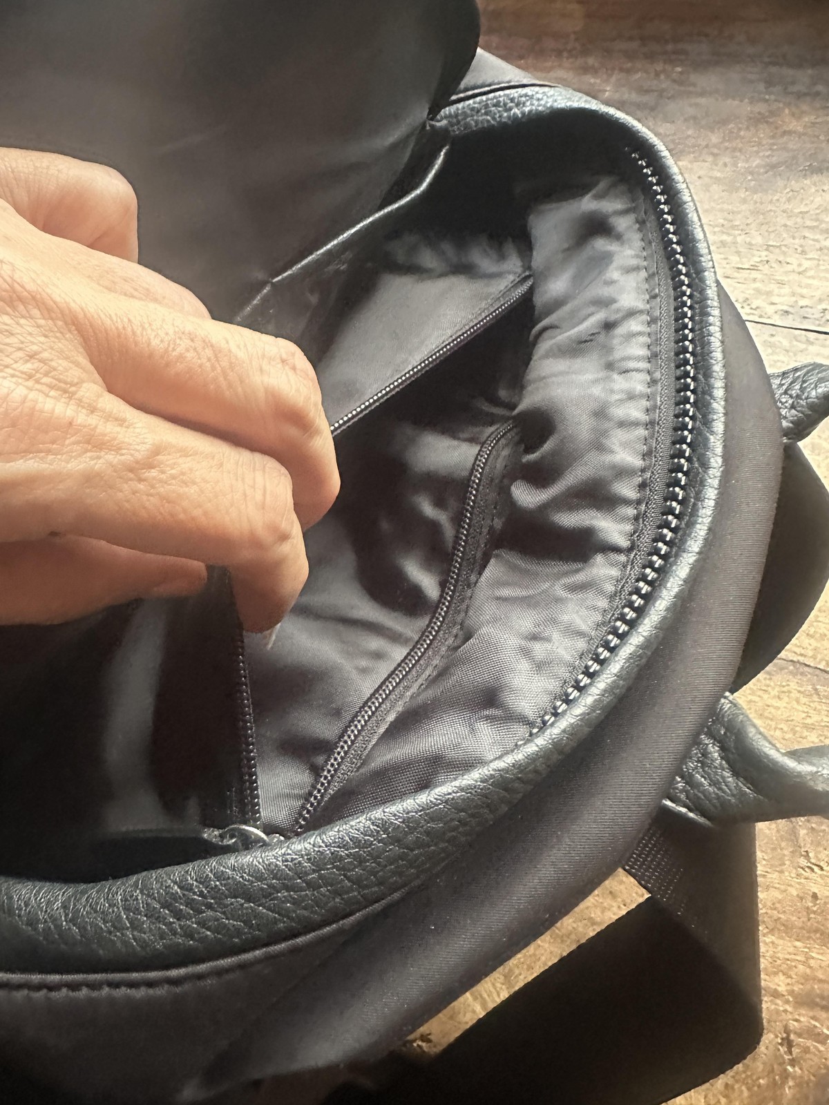 Calvin Klein Backpack Unisex Black Faux Leather Nylon Travel Laptop Bag