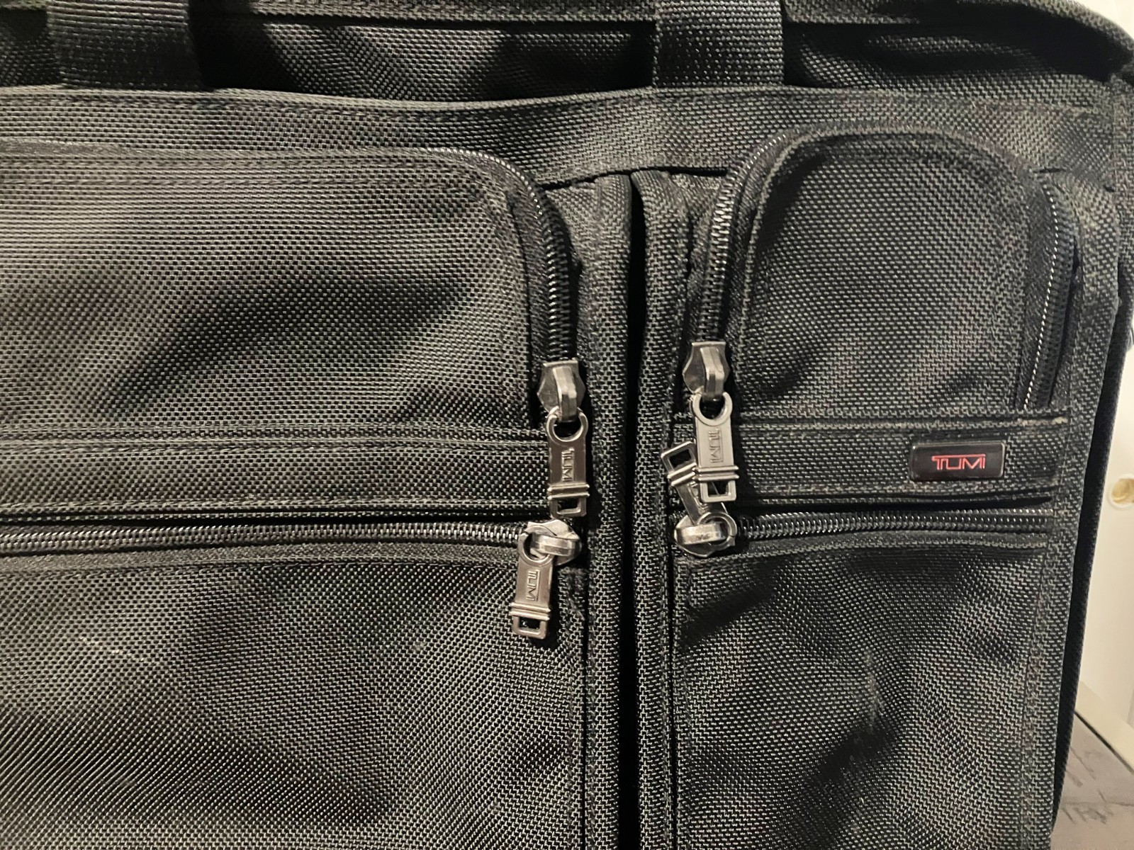 TUMI Alpha Black Ballistic expandable Laptop Business Briefcase 26041D4